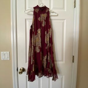 Anthropologie - METALLIC ROSE DRESS SIZE 4